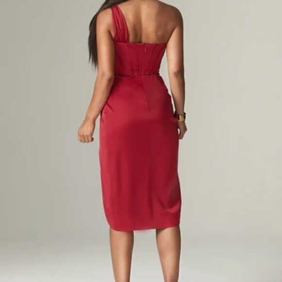 Harper Corset Satin Midi Dress (Maroon) XXL (I normally wear a size 12) - Picture 2 of 5